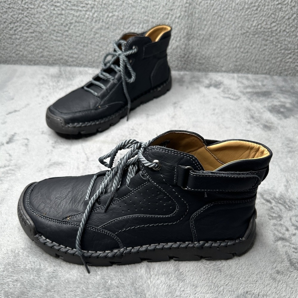 Caoutchouc Shoes Mens Size 46 US 12 High Top Leather Moc Toe Lace Up Boots